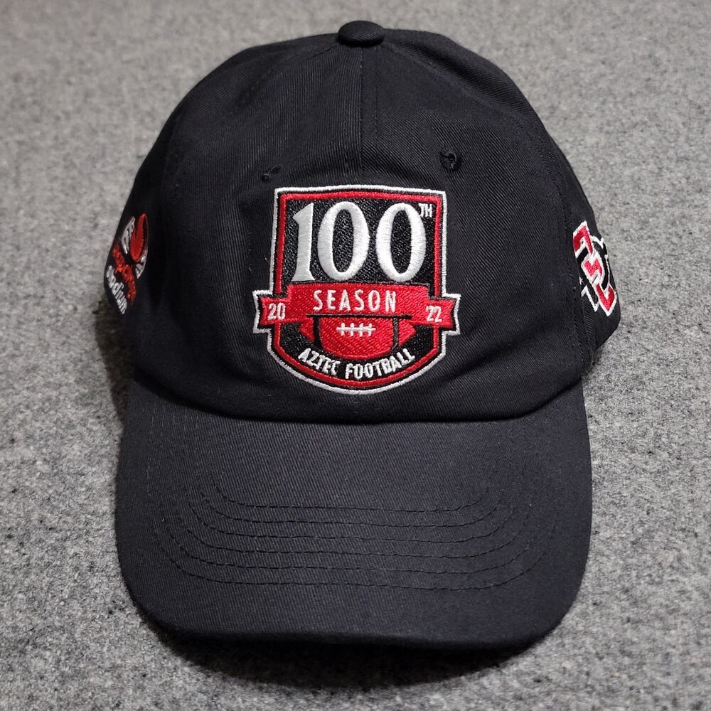 SDSU Aztecs Hat Baseball Dad Cap Mens Black 2022 100th Football Season SGA